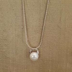 Cultured Freshwater Pearl & SS Necklace